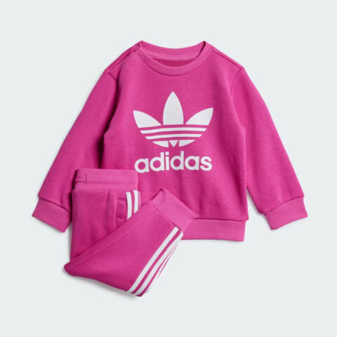 Adidas Originals Kids Tracksuit Trefoil Crew Set 0-5 years Pink Outfit Unisex