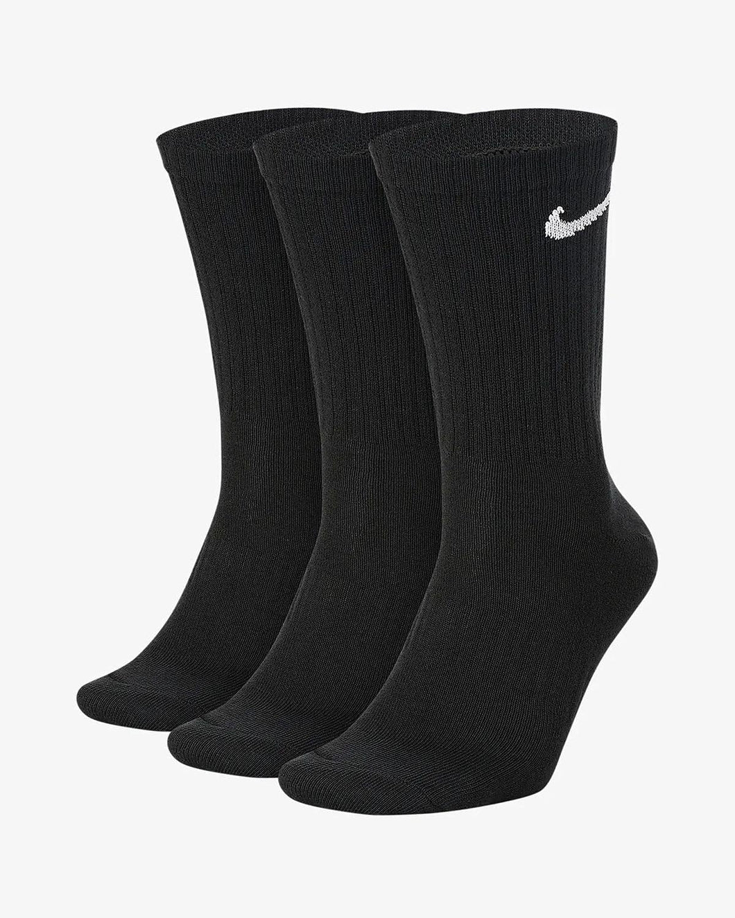 Nike 3 Pairs Socks DRI-FIT Men Women Everyday Sports Crew Cotton Black