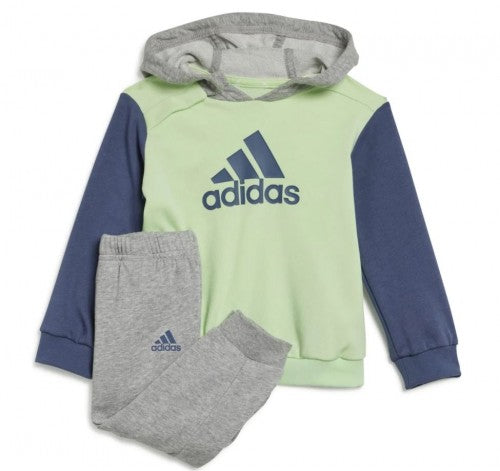 ADIDAS COLOUR BLOCK INFANT TRACKSUIT GREEN NAVY