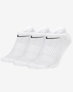 Nike 3 Pairs Socks DRI-FIT Men Women Everyday Sports No Show Cotton White