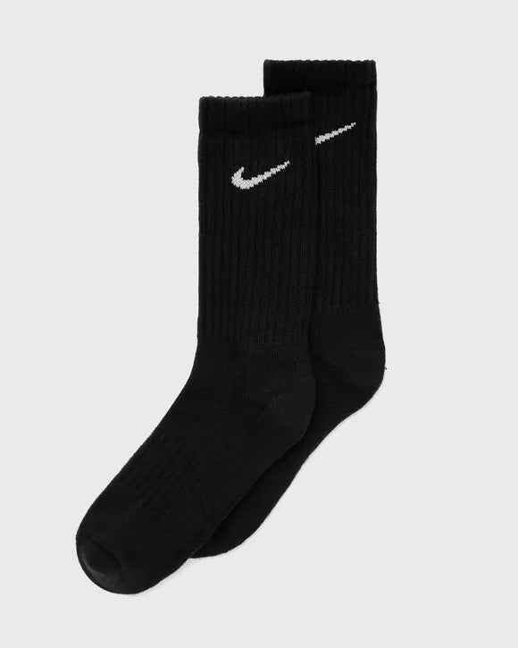 Nike 3 Pairs Socks DRI-FIT Men Women Everyday Sports Crew Cotton Black SX4508-010