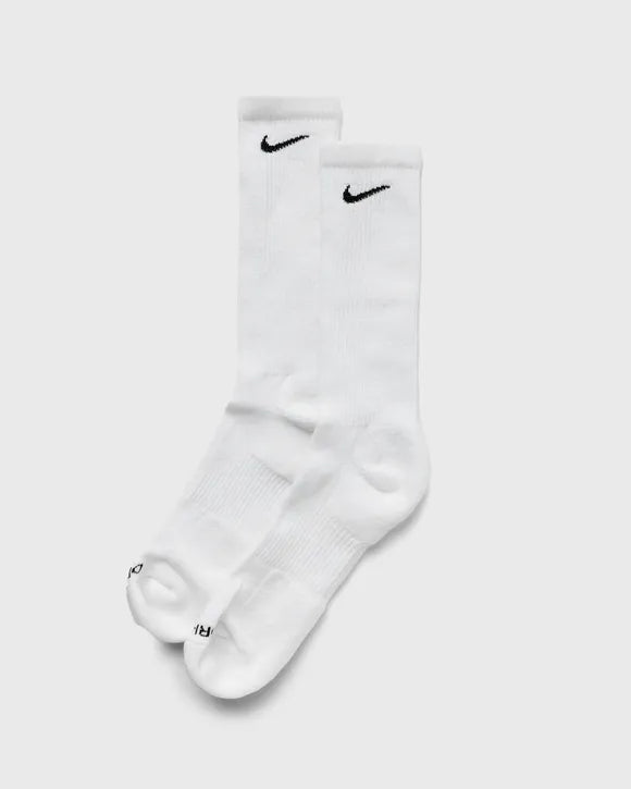 Nike 6 Pairs Socks DRI-FIT Men Women Everyday Sports Crew Cotton White
