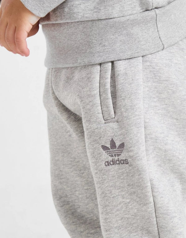 Adidas Kids Tracksuit Trefoil Crew Set 2 to 5 Years Blue Outfit Unisex