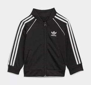 Adidas Originals SST Junior full Tracksuit Kids Zip Track Black 0-3 years