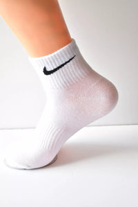 Nike 3 Pairs Socks DRI-FIT Men Women Everyday Sports Ankle Cotton White