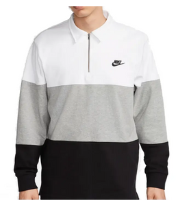 Nike Club Fleece Quarter Zip Polo Men's Loose Fit FB7797 100