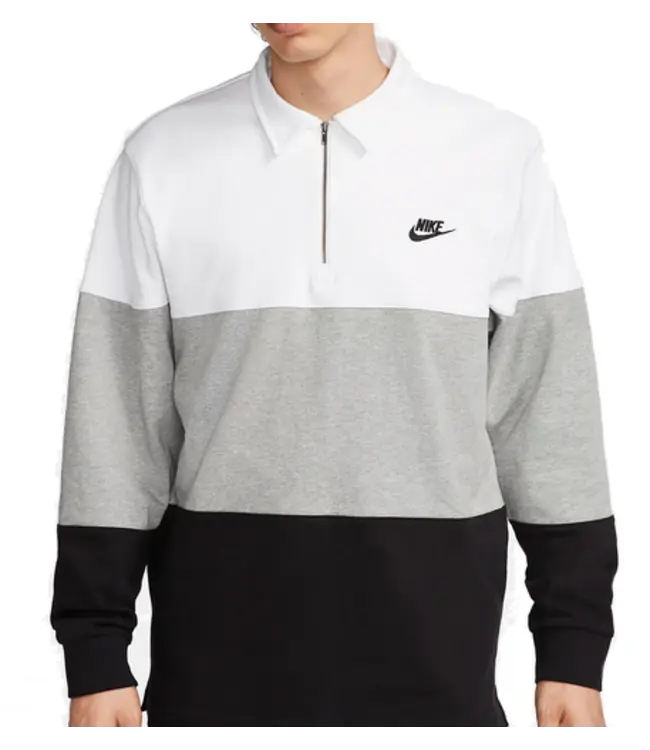 Nike Club Fleece Quarter Zip Polo Men's Loose Fit FB7797 100