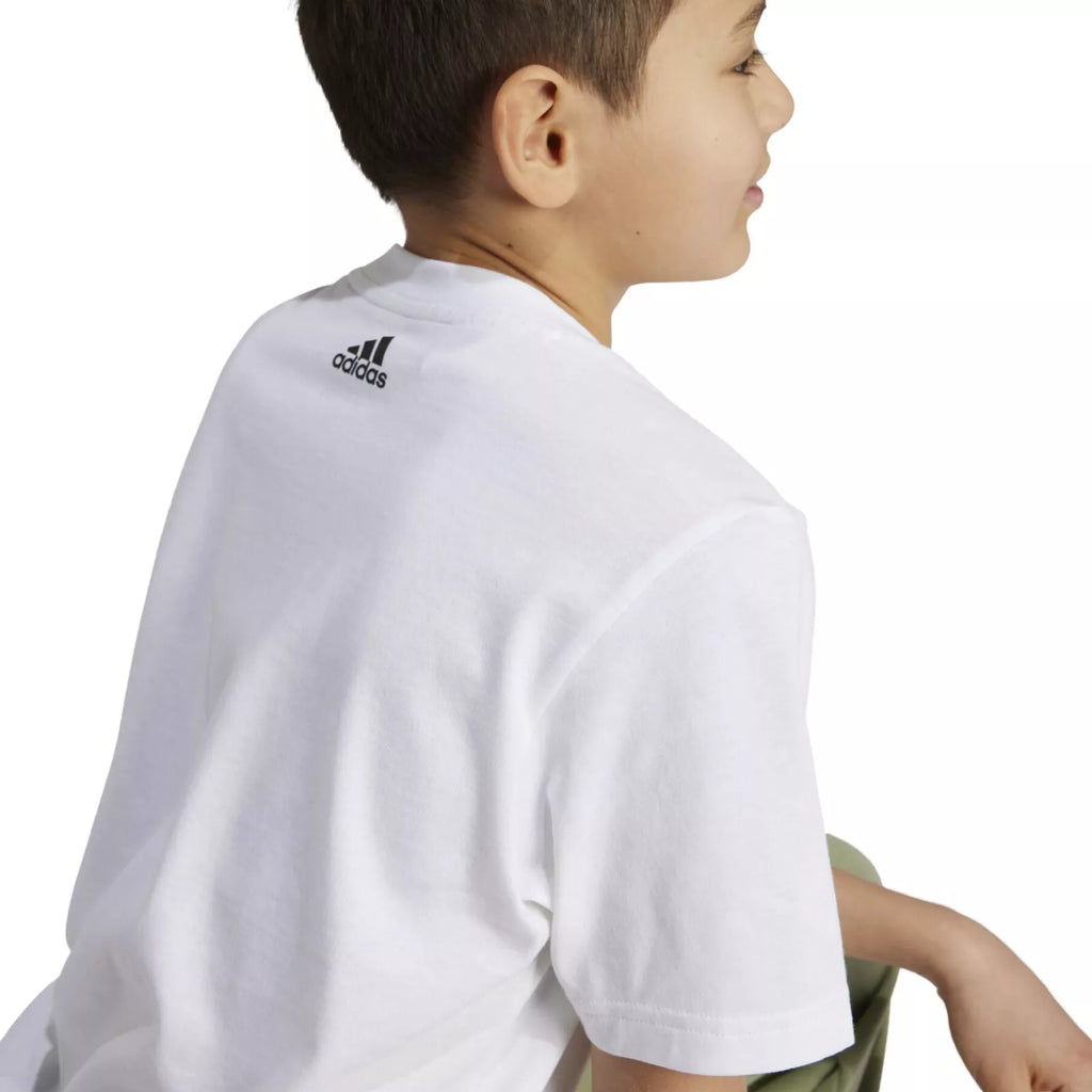 Adidas Essentials New Icon Children Tee Kids White Short Sleeved kids t-Shirt IX9527