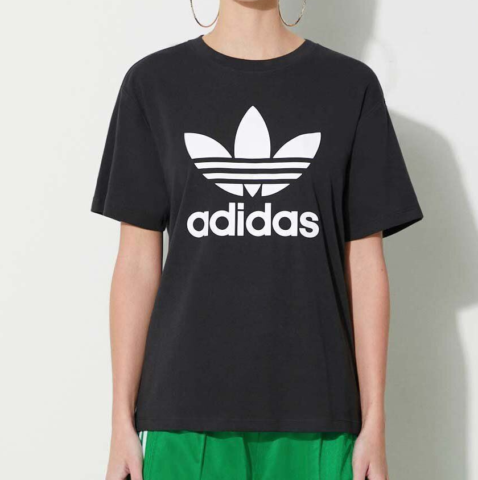 Women Adidas Originals Logo T-Shirt Short Sleeve T-Shirt - Black  IR9533