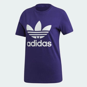 Women Adidas Originals Logo T-Shirt Short Sleeve T-Shirt -Purple