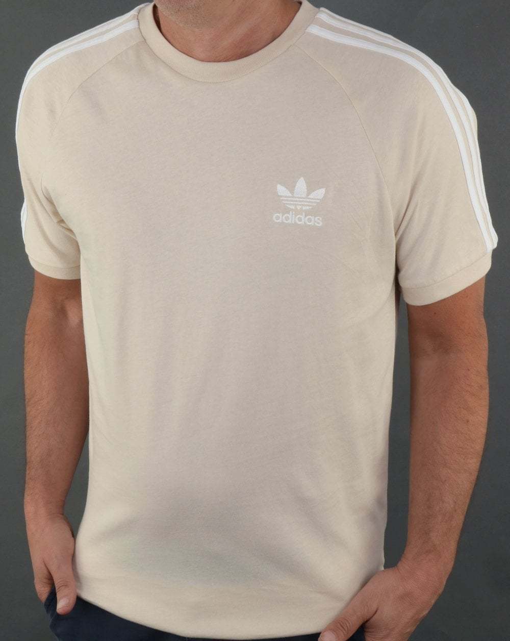 Adidas Originals Men's Stripes Tee T-shirt Crew Neck Short Sleeve Be