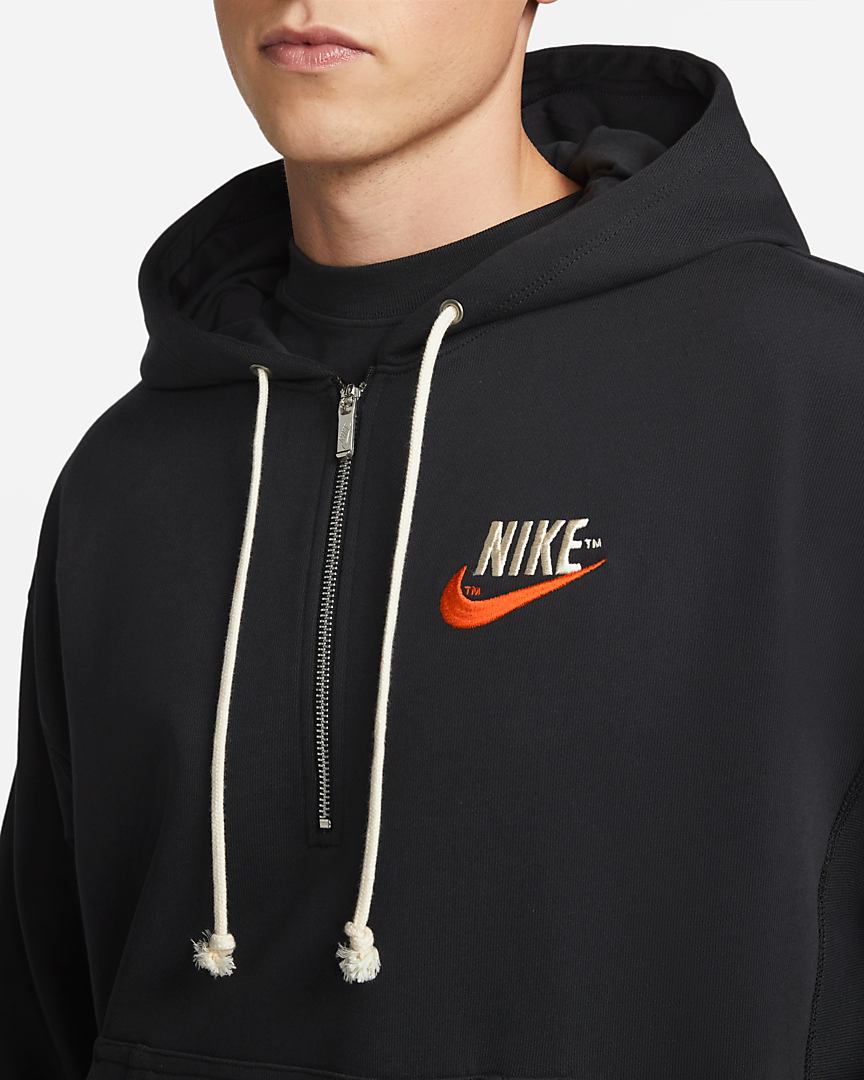 Nike Men's French Terry Pullover Ovesized Fit Hoodie DM5279 Off-Noir