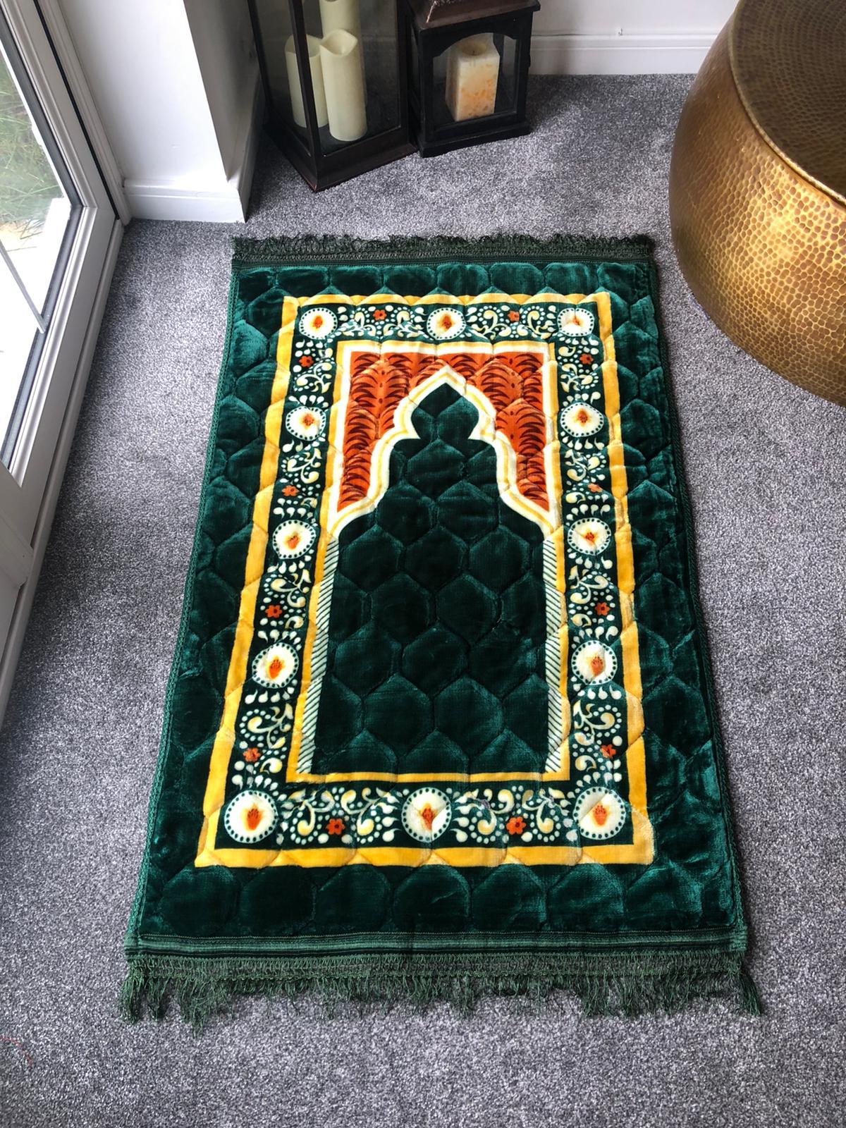 Prayer Mat Extra Cushioned Muslim Islamic Thick Musallah Namaz Extra Padded Rug