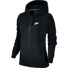 Load image into Gallery viewer, Nike Women&#39;s Hoodie Top Fleece Jacket Full Zip Sport Sweatshirt Black Joggi
